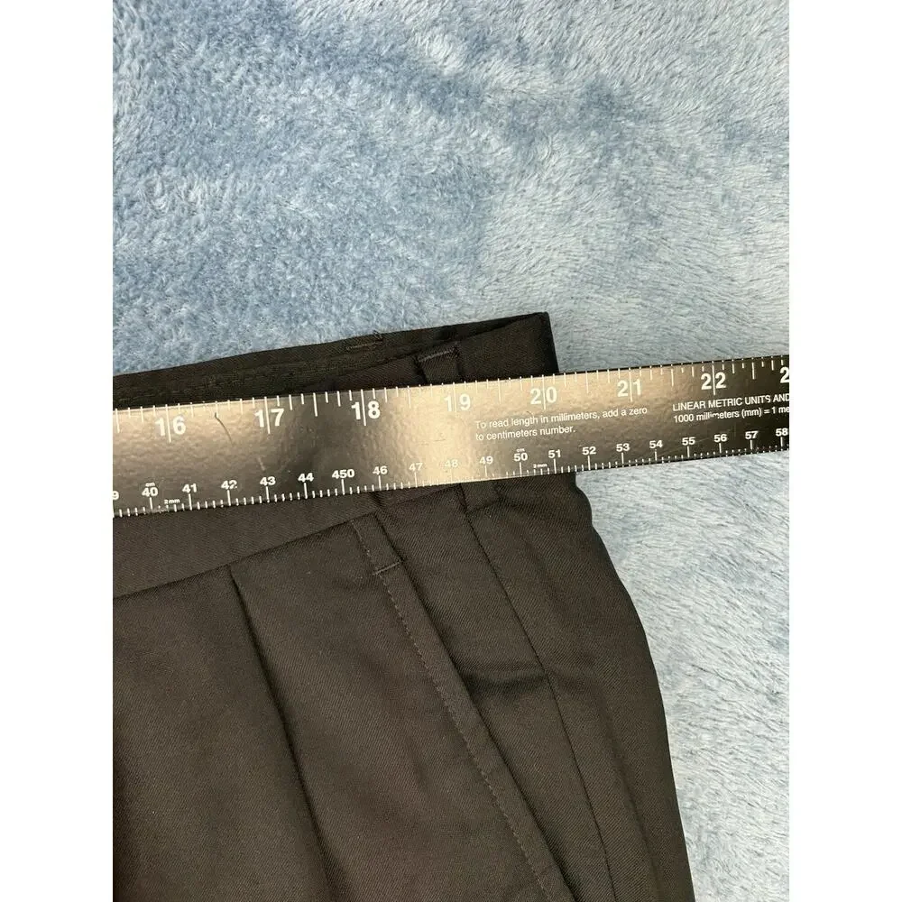 Brooks Brothers Men's 44x39 Black 100% Wool Pleated Cuffed Dress Pants Trousers